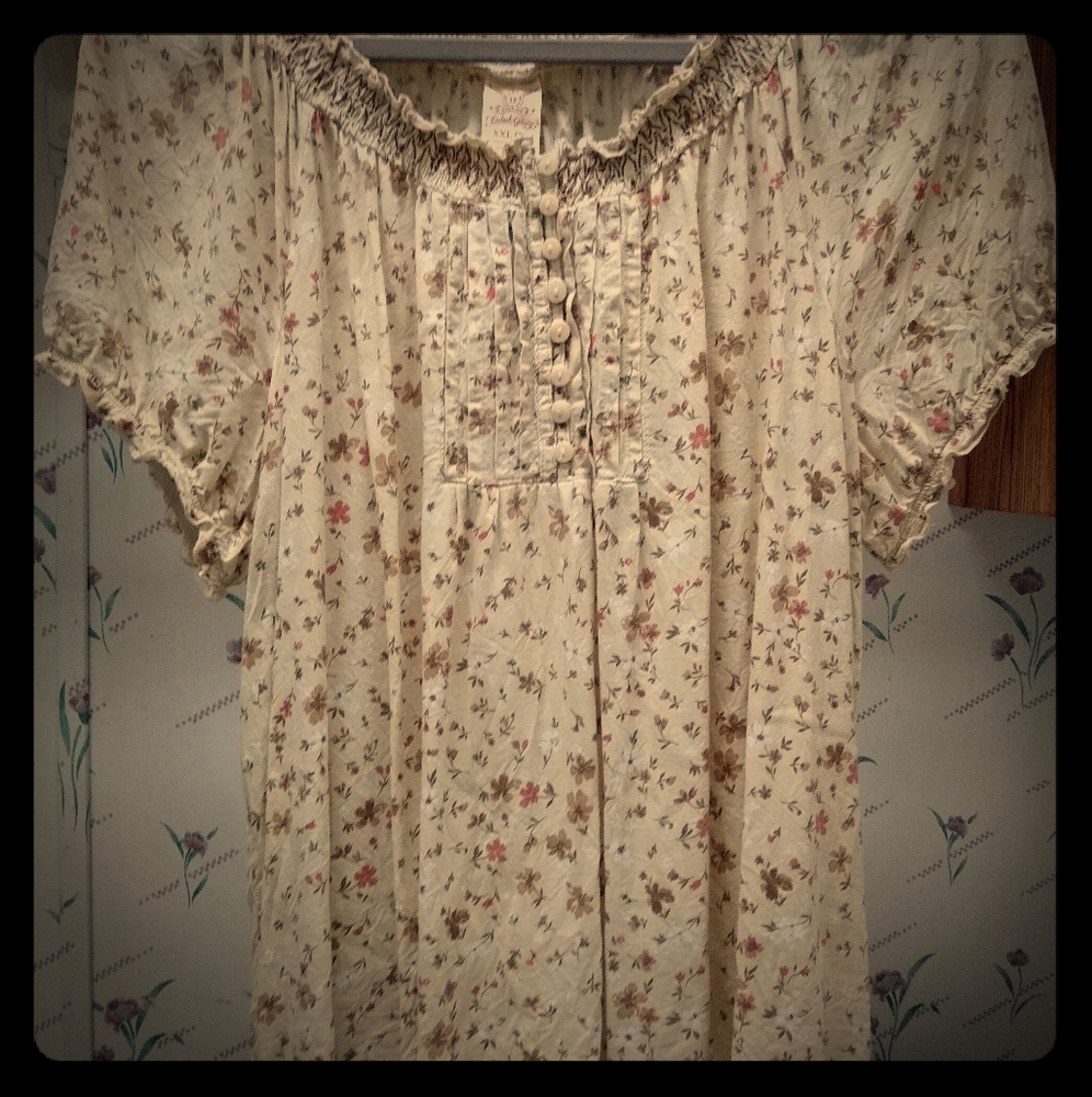 Floral off\on shoulder blouse